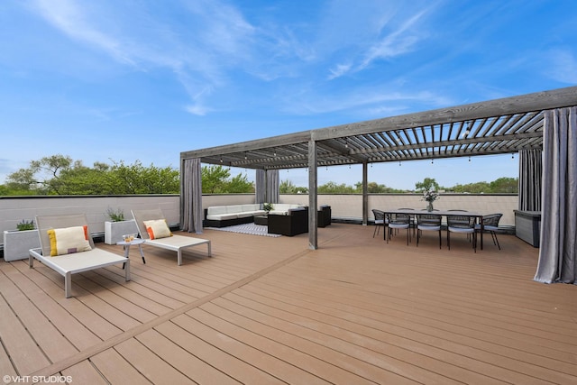 2505 W Potomac Ave Unit 3W, Chicago, IL 60622 - deck featuring a pergola, an outdoor living space, and outdoor dining area