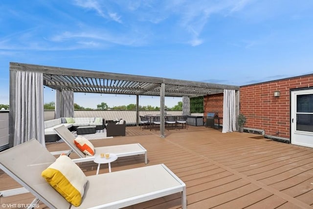 2505 W Potomac Ave Unit 3W, Chicago, IL 60622 - deck featuring an outdoor hangout area and a pergola