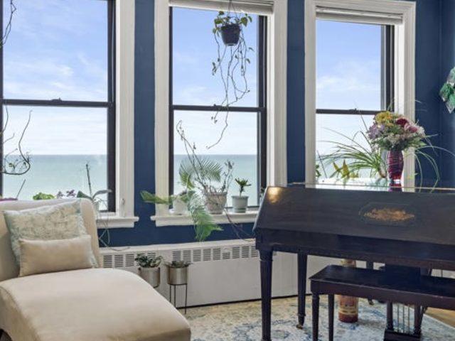 7321 S S Shore Dr Unit 11-B, Chicago, IL 60649 - living area with healthy amount of natural light and a water view