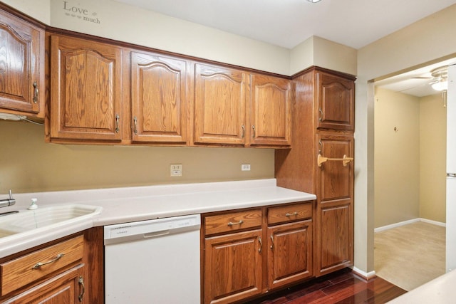 7333 Grand Ave Unit 102, Downers Grove, IL 60516 - kitchen featuring dishwasher, brown cabinetry, and light countertops