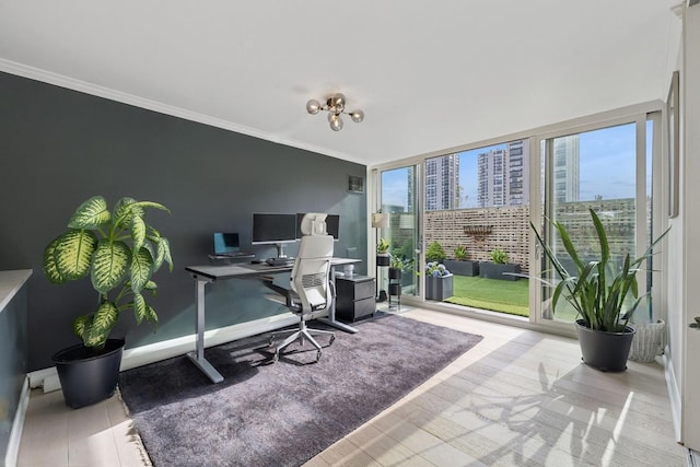 1516 N State Pkwy Unit 5D, Chicago, IL 60610 - office space featuring healthy amount of natural light, crown molding, baseboards, and floor to ceiling windows