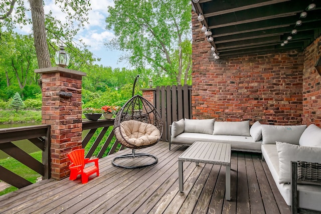 16 Lucas Dr, Palos Hills, IL 60465 - wooden terrace featuring outdoor lounge area