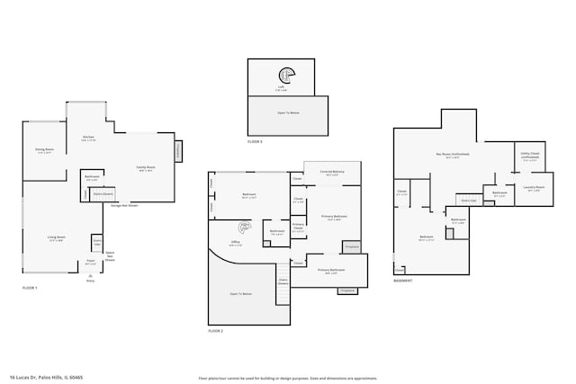 16 Lucas Dr, Palos Hills, IL 60465 - floor plan / room layout
