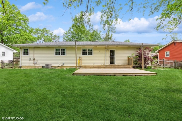 170 Wallace St, New Lenox, IL 60451 - rear view of property with a deck and central AC unit