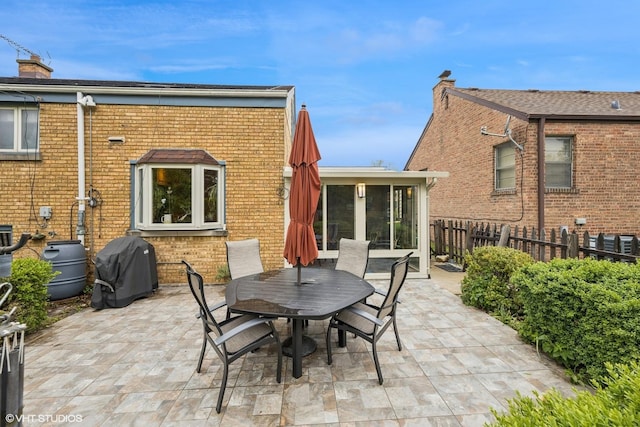 273 Desplaines Ave, Riverside, IL 60546 - view of patio / terrace with a sunroom, grilling area, and outdoor dining area