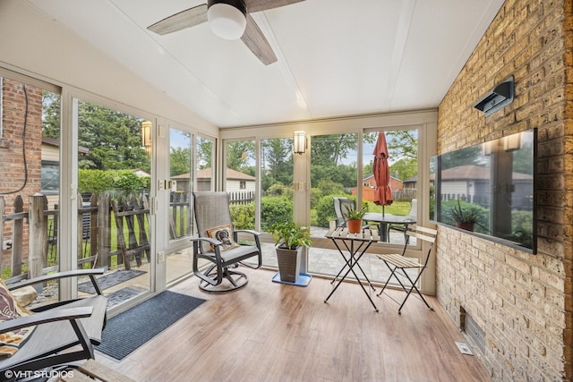 273 Desplaines Ave, Riverside, IL 60546 - sunroom / solarium with wood finished floors and vaulted ceiling
