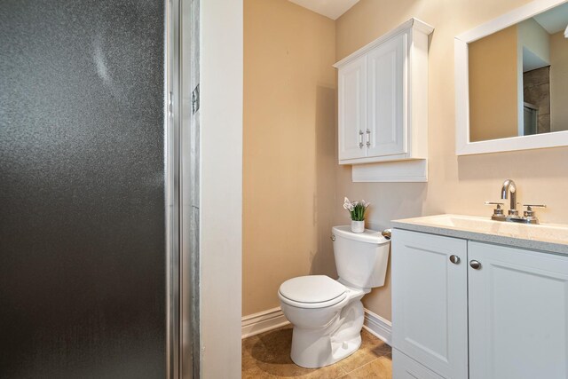 1000 S Ahrens Ave, Lombard, IL 60148 - full bath with vanity, a shower with shower door, and tile patterned flooring