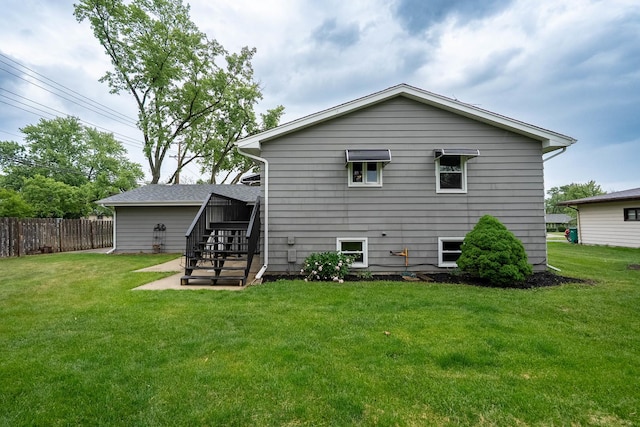 1000 S Ahrens Ave, Lombard, IL 60148 - rear view of house featuring stairway and a deck
