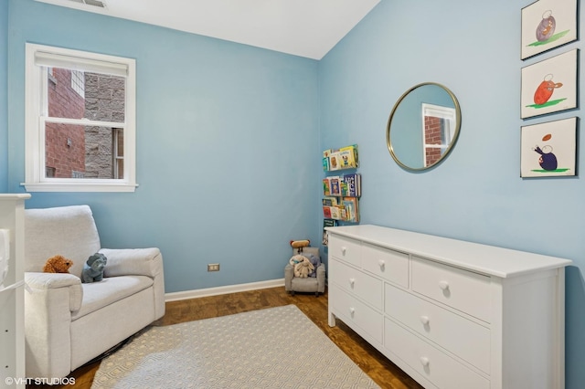 2523 N Halsted St Unit 2, Chicago, IL 60614 - sitting room with dark wood finished floors and baseboards