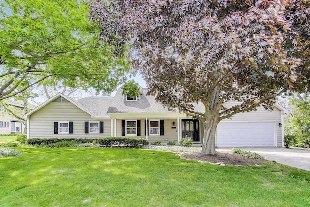 2481 Benton St, Palatine, IL 60067 - view of front of property featuring driveway, a front yard, a garage, and roof with shingles