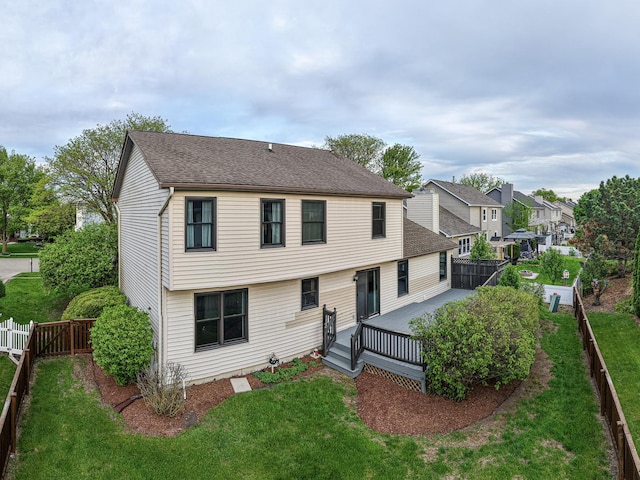 1715 Chestnut Hill Rd, Plainfield, IL 60586 - view of front of house featuring a wooden deck, a residential view, and a shingled roof