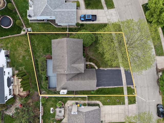 1715 Chestnut Hill Rd, Plainfield, IL 60586 - aerial view of property and surrounding area with property boundaries highlighted