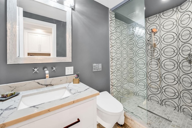 405 N Wabash Ave Unit 4308, Chicago, IL 60611 - bathroom with vanity, walk in shower, and toilet