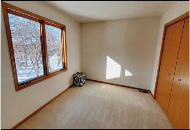 4301 Hickory Hill Ct, Johnsburg, IL 60051 - unfurnished bedroom featuring a closet, light carpet, and baseboards
