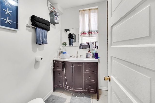 9035 S Burley Ave, Chicago, IL 60617 - half bath featuring vanity and tile patterned flooring