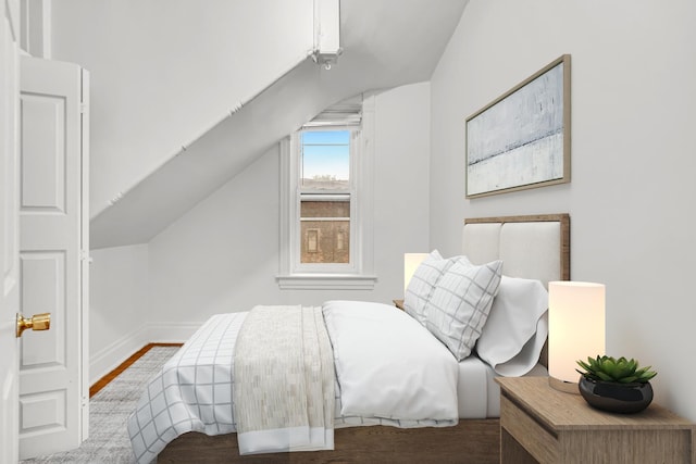 9035 S Burley Ave, Chicago, IL 60617 - bedroom with lofted ceiling and wood finished floors