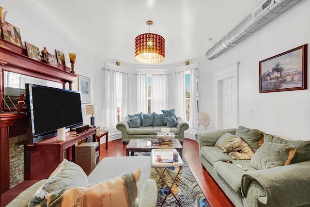 9035 S Burley Ave, Chicago, IL 60617 - living room with wood finished floors and a chandelier