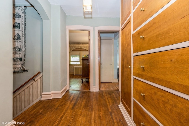 10716 S Hoyne Ave, Chicago, IL 60643 - corridor with wood finished floors, arched walkways, and baseboards