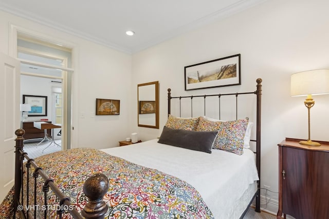 1224 Hinman Ave, Evanston, IL 60202 - bedroom featuring crown molding and recessed lighting