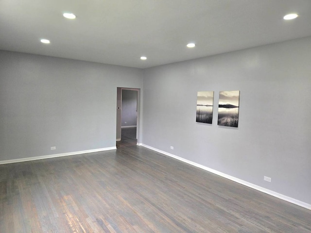 926 Braemar Rd, Flossmoor, IL 60422 - spare room with recessed lighting, dark wood-style flooring, and baseboards