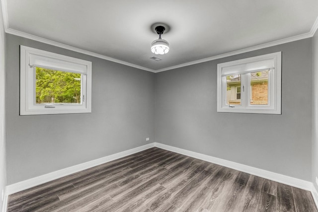 328 Nassau St, Park Forest, IL 60466 - unfurnished room featuring healthy amount of natural light, dark wood-style floors, baseboards, and ornamental molding