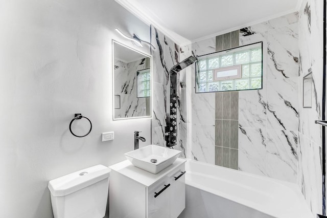 328 Nassau St, Park Forest, IL 60466 - bathroom featuring vanity, toilet, and  shower combination