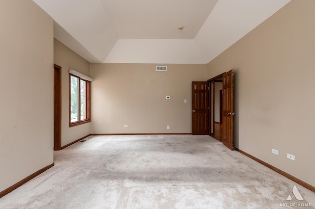 10801 Jillian Rd, Orland Park, IL 60467 - spare room featuring light colored carpet, baseboards, and vaulted ceiling