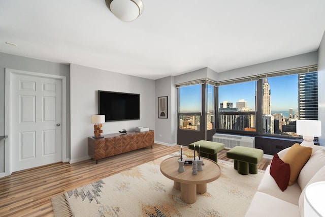 30 E Huron St Unit 4108, Chicago, IL 60611 - living area featuring wood finished floors and baseboards