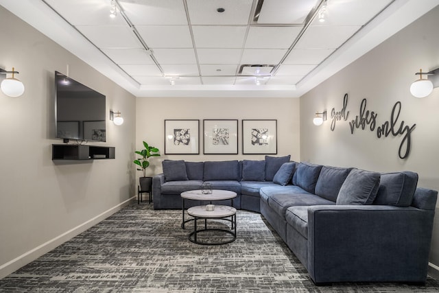 30 E Huron St Unit 4108, Chicago, IL 60611 - carpeted living area with track lighting and baseboards