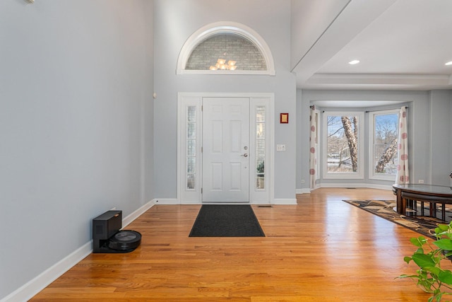 876 Hampstead Ct, Barrington, IL 60010 - entryway featuring light wood finished floors, baseboards, and recessed lighting