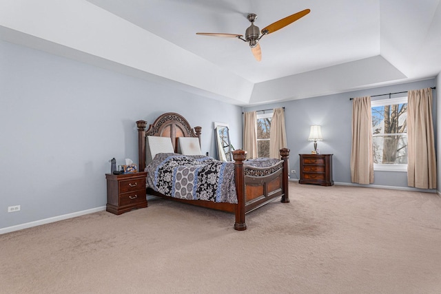 876 Hampstead Ct, Barrington, IL 60010 - carpeted bedroom featuring baseboards, a tray ceiling, multiple windows, and ceiling fan