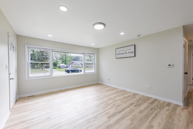 16228 Sussex Ave, Markham, IL 60428 - unfurnished room with light wood finished floors, baseboards, and recessed lighting