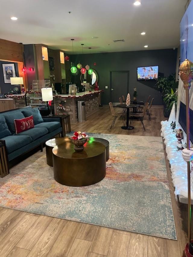 111 Center St Unit 441, Lake Geneva, WI 53147 - living room with wood finished floors and recessed lighting