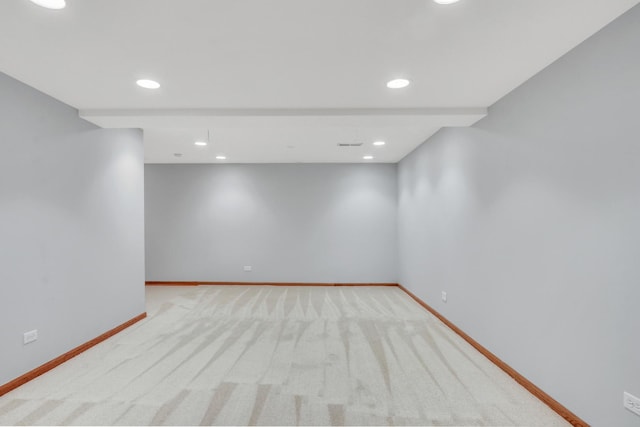 1328 Sunrise Ln, Gurnee, IL 60031 - spare room with baseboards, recessed lighting, and light carpet