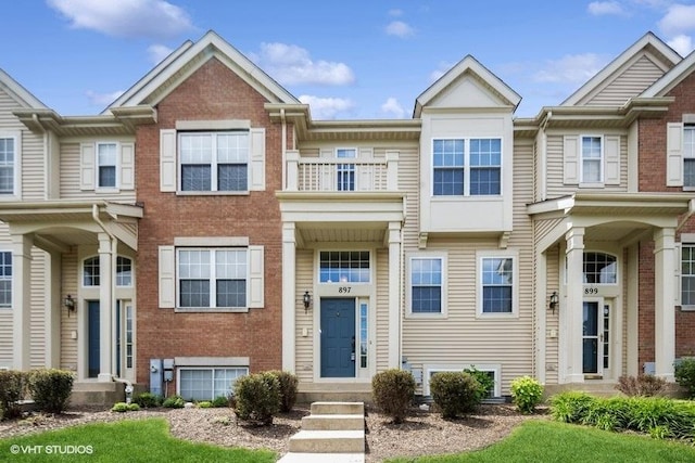 897 Clover Ln, Pingree Grove, IL 60140 - view of property featuring brick siding