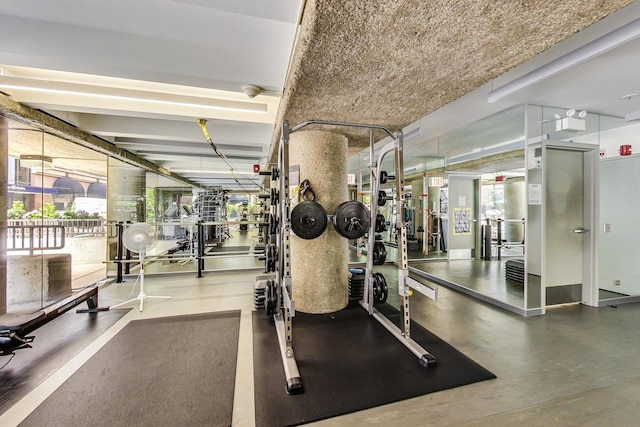 200 E Delaware Pl Unit 18F, Chicago, IL 60611 - gym with healthy amount of natural light