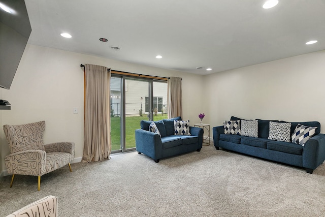 1083 Groton Ct, Schaumburg, IL 60193 - living area with carpet flooring, recessed lighting, and baseboards