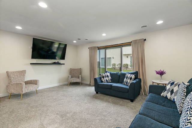 1083 Groton Ct, Schaumburg, IL 60193 - living room featuring recessed lighting, carpet, and baseboards