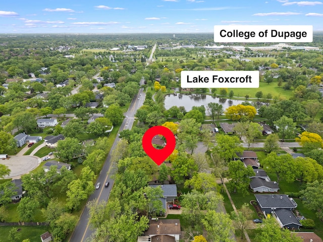 2S644 Devonshire Ln, Glen Ellyn, IL 60137 - aerial view of residential area with a nearby body of water