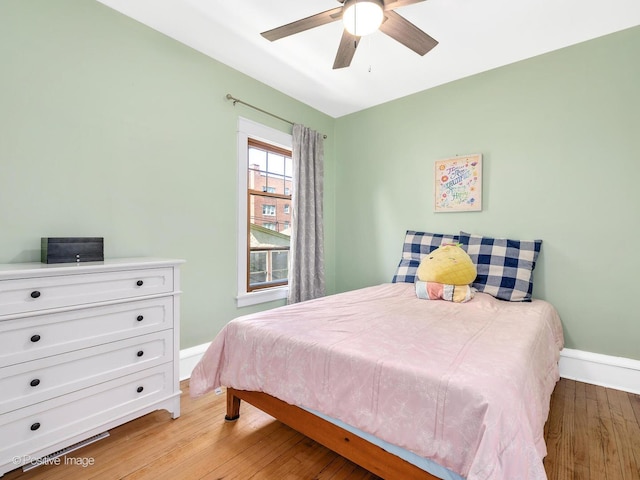 11 S Catherine Ave, La Grange, IL 60525 - bedroom featuring light wood-style flooring, baseboards, and a ceiling fan