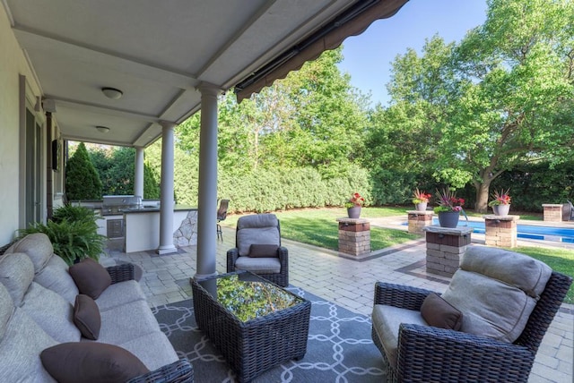 22W305 Broker Rd, Medinah, IL 60157 - view of patio with exterior kitchen and outdoor lounge area
