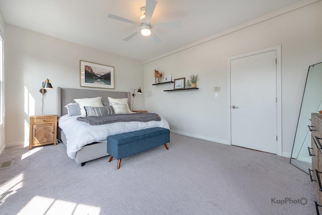 2044 W Roscoe St Unit 2S, Chicago, IL 60618 - carpeted bedroom with baseboards and a ceiling fan