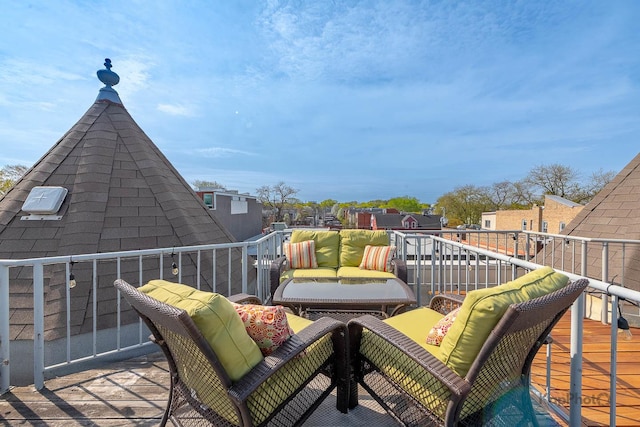 2044 W Roscoe St Unit 2S, Chicago, IL 60618 - balcony with outdoor lounge area