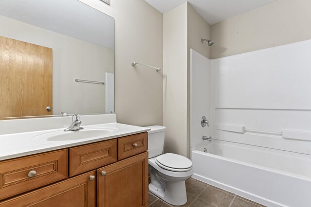 3816 Stockton Dr, Joliet, IL 60436 - full bathroom with toilet, tile patterned flooring, shower / bathtub combination, and vanity