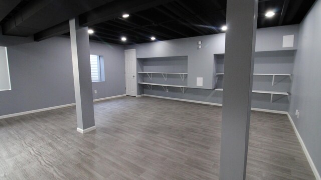 3816 Stockton Dr, Joliet, IL 60436 - below grade area featuring baseboards and wood finished floors