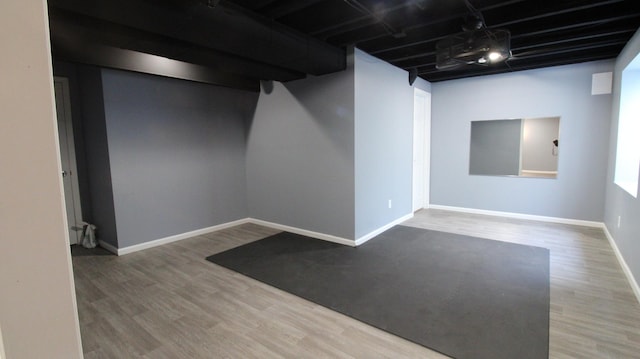 3816 Stockton Dr, Joliet, IL 60436 - finished below grade area featuring wood finished floors and baseboards