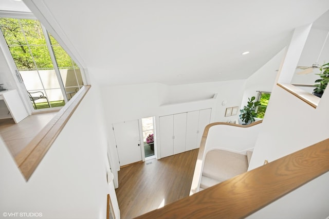 938 Old Green Bay Rd, Winnetka, IL 60093 - stairs featuring wood finished floors and recessed lighting