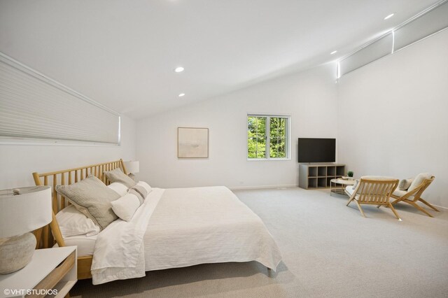 938 Old Green Bay Rd, Winnetka, IL 60093 - carpeted bedroom featuring vaulted ceiling, recessed lighting, and baseboards