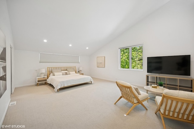 938 Old Green Bay Rd, Winnetka, IL 60093 - carpeted bedroom featuring vaulted ceiling, recessed lighting, and baseboards