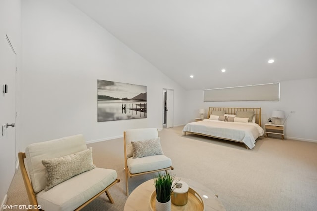 938 Old Green Bay Rd, Winnetka, IL 60093 - carpeted bedroom featuring recessed lighting, vaulted ceiling, and baseboards